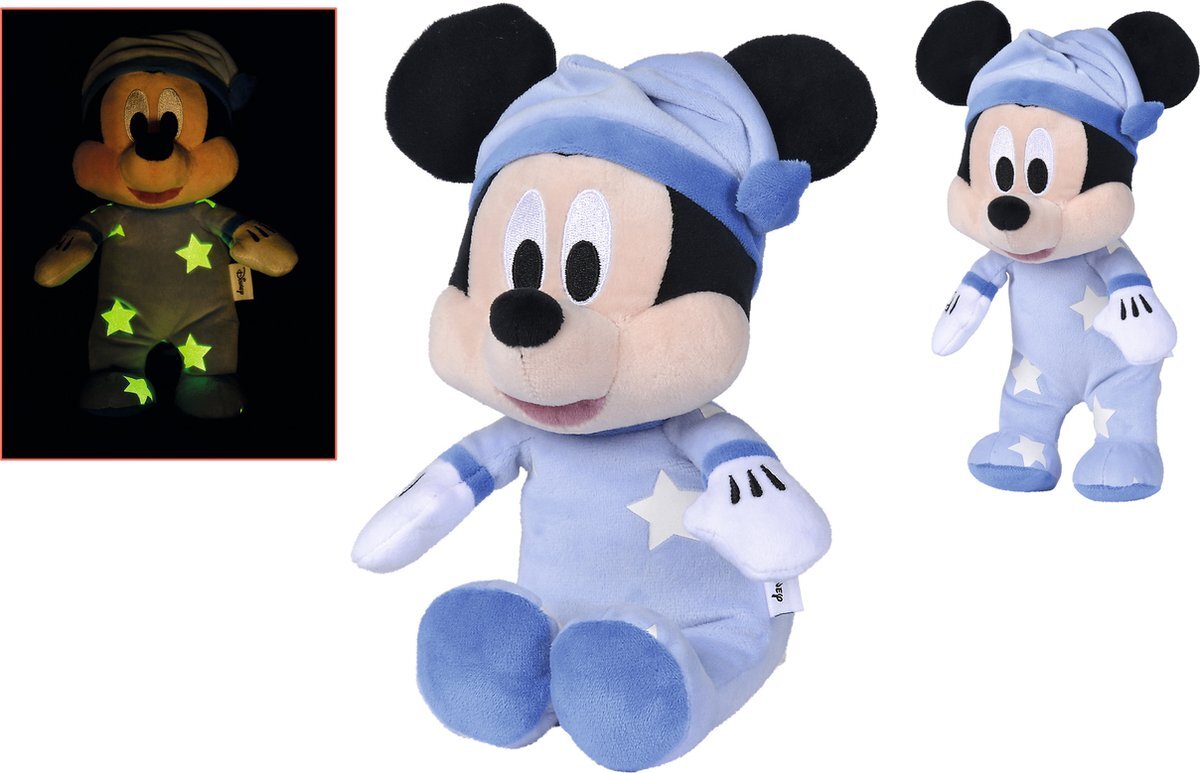 simba Disney Welterusten Mickey GID Pluche 25cm
