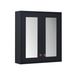 Hudson Reed Warwick Armoire à miroir traditionnelle en noir gris - 60cm x 65cm - Poignées modernes en bronze brossé