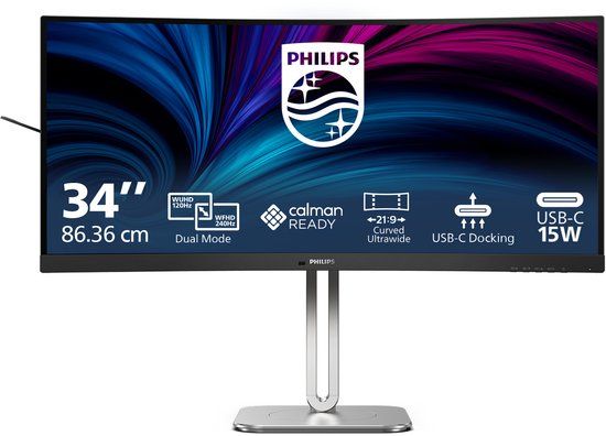 Philips 34B2U5900C - 34 inch Ultrawide 5K2K Business Monitor - USB-C 100W - 120Hz - VA - HDR - 5 jaar garantie