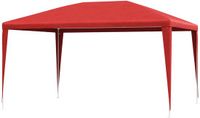 vidaXL Partytent - 400 x 300 x 255 cm - Rood - PE en staal