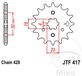 JT Sprockets Pignon 15Z PAS 428 Grosse Denture 4 Diamètre Intérieur 16/20
