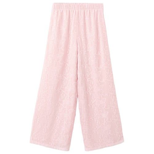 Mango Kids gebloemde casual broek lichtroze