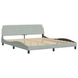 VidaXL Bed met matras "Hanko" fluweel lichtgrijs 180x200 cm