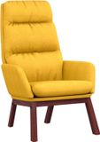 vidaXL Relaxstoel stof mosterdgeel