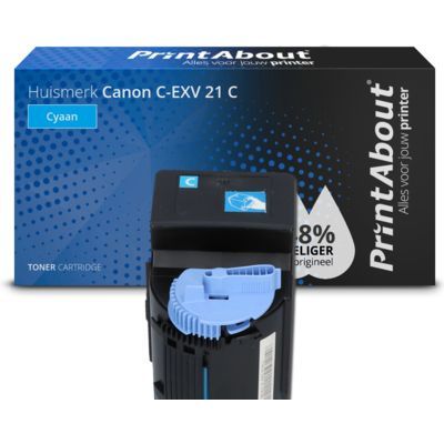 PrintAbout Huismerk C-EXV 21 Cyaan Toner | 15.500 Pagina's | Compatibel met Canon imageRUNNER series