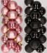 Decoris Kaemingk B.V. 32x Kunststof Kerstballen Mix Oudroze/Zwart 4 cm