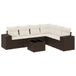 VidaXL 6-delige Loungeset met kussens, poly rotan, bruin