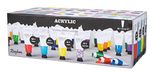 Rayher Acrylverfset, 36 verftubes van elk 22 ml, basis-/glitter-/metallic-/neonkleuren, voor beginners en professionele kunstenaars, voor vele ondergronden, sneldrogend, op waterbasis, lichtecht