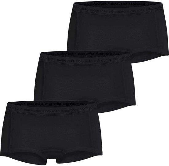 Björn Borg Dames Boxershorts Everyday Katoen - Zwart - 3 stuks - Maat L
