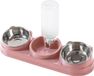 VHV Chat Alimentation Chat Bol d'eau Chat 3-en-1 Bol double Chat Rose