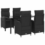 vidaXL Tuin eettafelset 5 st PE Rattan en Poeder-Coated Staal