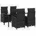 vidaXL Tuin eettafelset 5 st PE Rattan en Poeder-Coated Staal