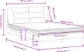 vidaXL Lit avec matelas "Hvar" tissu noir 140x190 cm
