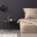 Luxe Satin Double XL hoeslaken, 100% katoen, 140 x 200 + 30 cm, beige