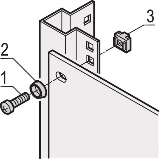 Schroff 19 montageset M6, schroef, sluitring, moer, 100 stuks