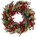 Mica Decorations Norah Kerstkrans met Dennenappels - Kerstversiering met Traditionele Look - Deurkrans voor in de Hal of bij de Voordeur - H13 x Ø50 cm - Rood en Groen