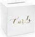 PartyDeco Enveloppendoos - voor Bruiloft/huwelijk - wit/goud - 24 x 24 x 24 cm