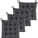 Anna's Collection Coussin de chaise matelassé - 4x - anthracite - 38 x 38 cm