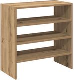 vidaXL Schoenenrekken 2 st stapelbaar 60x30x30,5 cm Artisanaal eiken