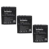 EXTENSILO 3X batterij compatibel met Medion Traveler DC-8300, DC-8600, DC-8500, DC-X5, DC-XZ6 camera (1250mAh, 3,7V, Li-Ion)