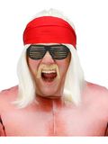 Smiffys Jaren 90 Worstelen Star Kit, Blonde Pruik, Bandana, Zelfklevende Tash & Specs, 1990's Fancy Dress Up Pruiken