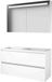 Basic Line Premium 46 Badkamermeubelset - 120 x 46 cm - Greeploos - 2 Lades - Acryl Wastafel - 2 Kraangaten - Spiegelkast met LED Verlichting - Ice White