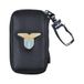SS LAZIO Sleutelhanger van leer in doos met ritssluiting, afstandsbediening of sleutel, met logo, officieel product, Zwart, Eén maat