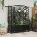VidaXL Verhoogd bed met trellis en dak zwart 163 x 40 x 144 cm pp