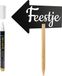 Merkloos / Sans marque Krijtbord schoolbord pijl - op stok - incl. witte krijtstift - H54 cm
