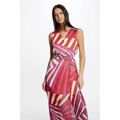 Morgan maxi dress with graphic print red/pink