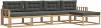 vidaXL - Buiten - bank - set - 4 - st - Wit - en - antracietkleurig - Polyester