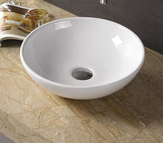 Sani Royal KERAMISCHE WASKOM BAVENTURA 41X41X12 CM - Wit - Rond