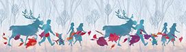 AG Design Frozen 2 Silhuette, Disney, decoratieve wandrand voor kinderkamer, 5 m x 14 cm, WBD 8160, zelfklevende folie, blauw, 0,1 m