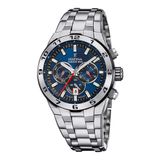 Festina F20670/1 Heren Horloge - Roestvrijstaal - Zilverkleurig - Ø 44.5 mm - Blauw