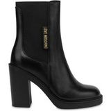 Moschino Black Leather Boot With Heel Black Taille: 36