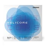 D'Addario Helicore 3/4 Schaal Medium Spanning Hybride Bas Enkele C Uitgebreide E String