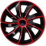 Quad NRM SP. Z O.O. Set van 14 \"QUAD wieldoppen, rood en zwart, 4 stuks