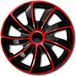Quad NRM SP. Z O.O. Set van 14 \"QUAD wieldoppen, rood en zwart, 4 stuks