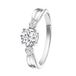 Lucardi Dames Ring met zirkonia - Ring - Cadeau - Echt Zilver - Zilverkleurig