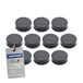 magnetoplan Ergo-Magneet, set van 10 whiteboard-magneten, prikbordmagneten, magneetpunten voor schoolbord, koelkastmagneten en prikborden, 11 kleuren, 34 x 12,5 mm, rotsgrijs