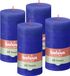 Bolsius - Rustieke Stompkaarsen - 4 Stuks - Blauw - 13cm - 60 branduren