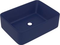 vidaXL Lavabo céramique mat bleu foncé 41x30x12 cm