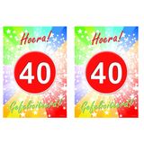 Bellatio Decorations verjaardag deurposter - 2x - 40 jaar - 59 x 42 cm - leeftijd feestartikelen