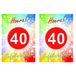 Bellatio Decorations verjaardag deurposter - 2x - 40 jaar - 59 x 42 cm - leeftijd feestartikelen