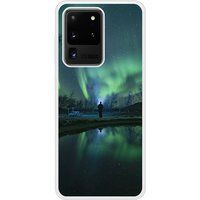 Aurores boreales Verstevigd hoesje met sublimatie bedrukking, compatibel met Samsung Galaxy S20
