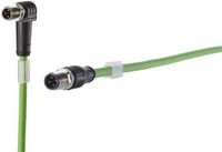 METZ CONNECT 142M1D19010 M12 Câble réseau, câble de brassage CAT 5e SF/FTP 1,00 m Vert Gaine PUR