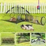 ITENT Kattentent voor binnen en buiten kattenverblijven (buiten, tunnel en speelhuis) kattenbox X-Large draagbare kattentunnel speeltenten voor katten, konijnen en kleine dieren.