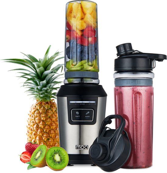 MOA Blender To Go - Smoothie Maker - 800W - RVS - Zilver