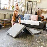 5cm Thick Gymnastics Mat for Home - Foldable - 180x60 Gymnastics Mat - Soft Floor Mat for Kids - Grey