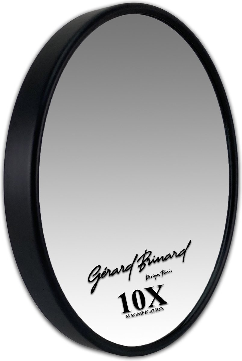 Gerard Brinard Gérard Brinard Make-up Zuignap spiegel mat zwart Ø15cm 10X Vergroting badkamer spiegel